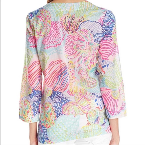 Lilly Pulitzer Amelia Island Top Roar of The Seas - Picture 3 of 8